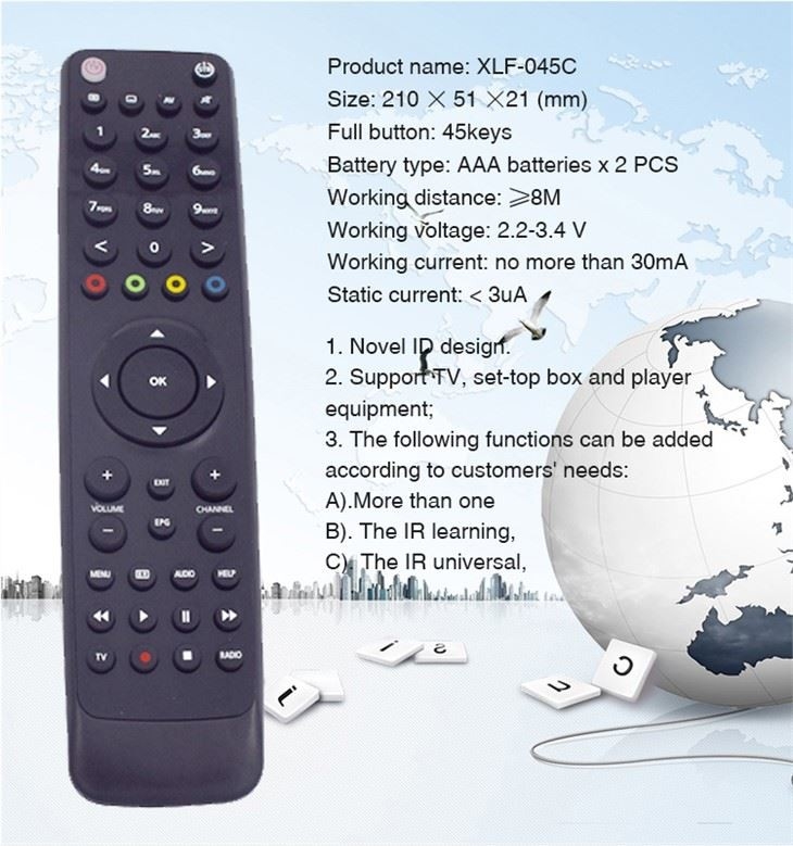 Round Keys Plastic Remote Control 10m for Hisense Television / Sony Television