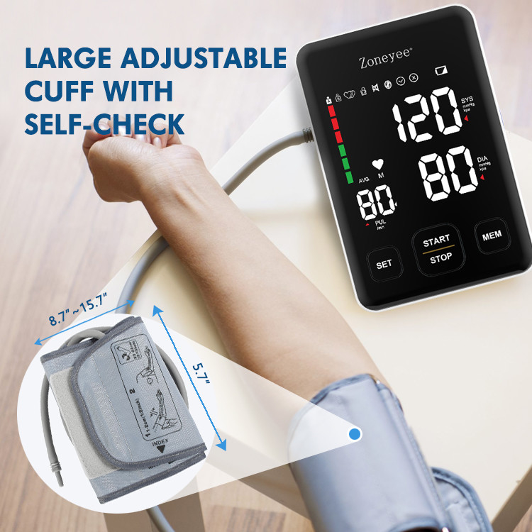 Black Color Portable Blood Pressure Monitoring Device For Hospital Electric 2*120 Memory Digital Blood Pressure Monitor