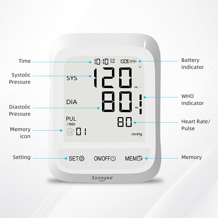 Rechargeable Blood Testing Equipments Arm Type Electronic Blood Pressure Monitor