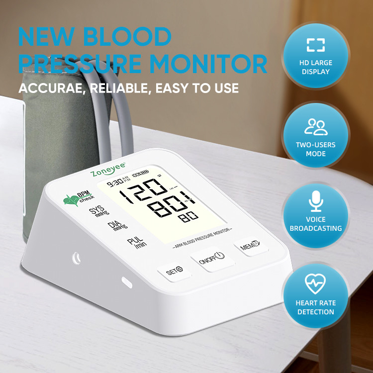 Rechargeable Digital BP Machine Big Arm Cuff Blood Testing Equipment High Accuracy Automatic Blood Pressure Monitor