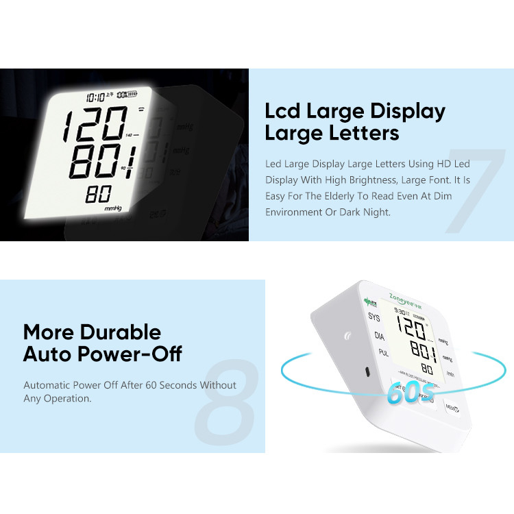 FDA CE Medical Certified Digital LCD Aneroid Sphygmomanometer Upper Arm BP Monitor Big Cuff Blood Pressure Monitor