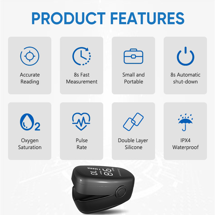 Professional Household Digital Finger Pulse  Spo2 Oximeter Machine Fingertip Monitor