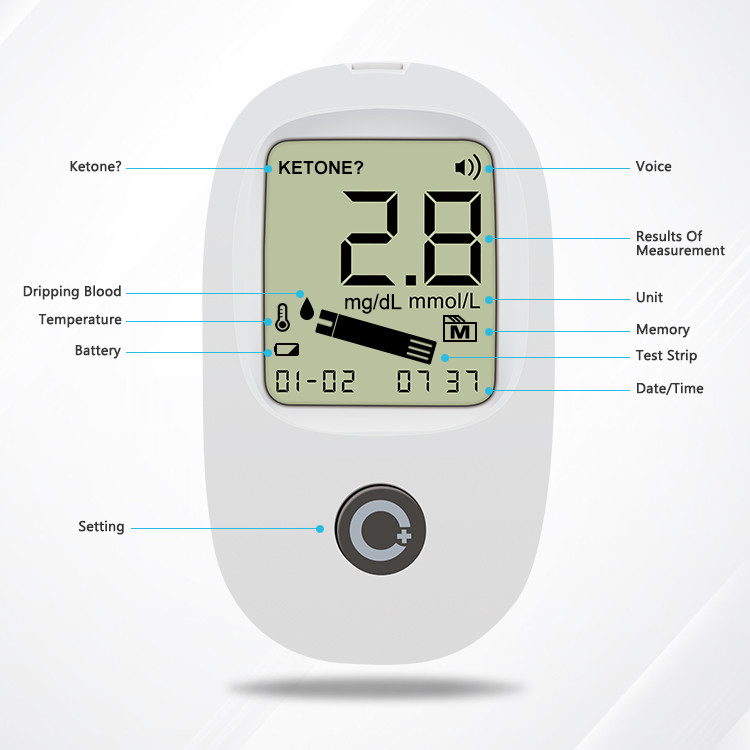 LCD Display Glucose Level meters Kit Blood Glucose Test Strips Safe Diabet